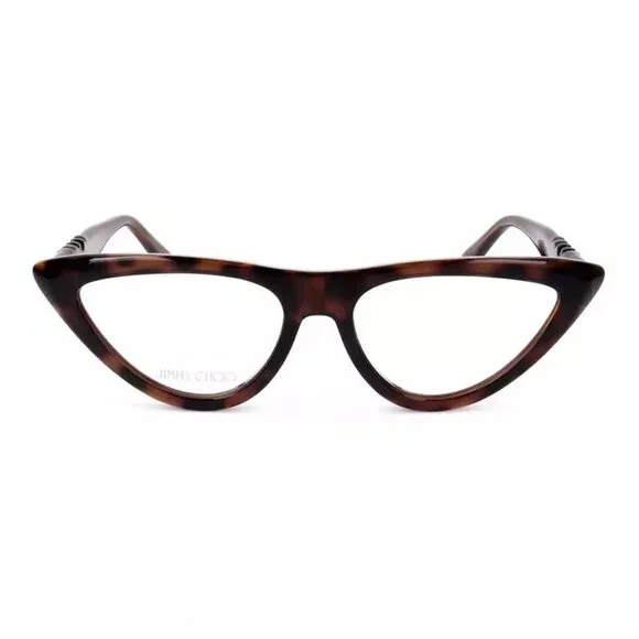 NEW JIMMY CHOO JC255/G 086 00 CAT EYE HAVANA CLEAR WOMEN EYEGLASSES